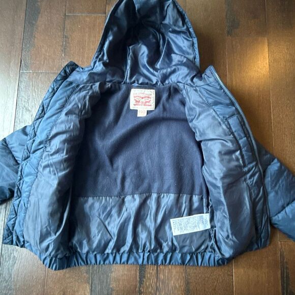 Levis kids puffer coat boys size small 8/10 red white blue retro colorblock - Picture 5 of 10